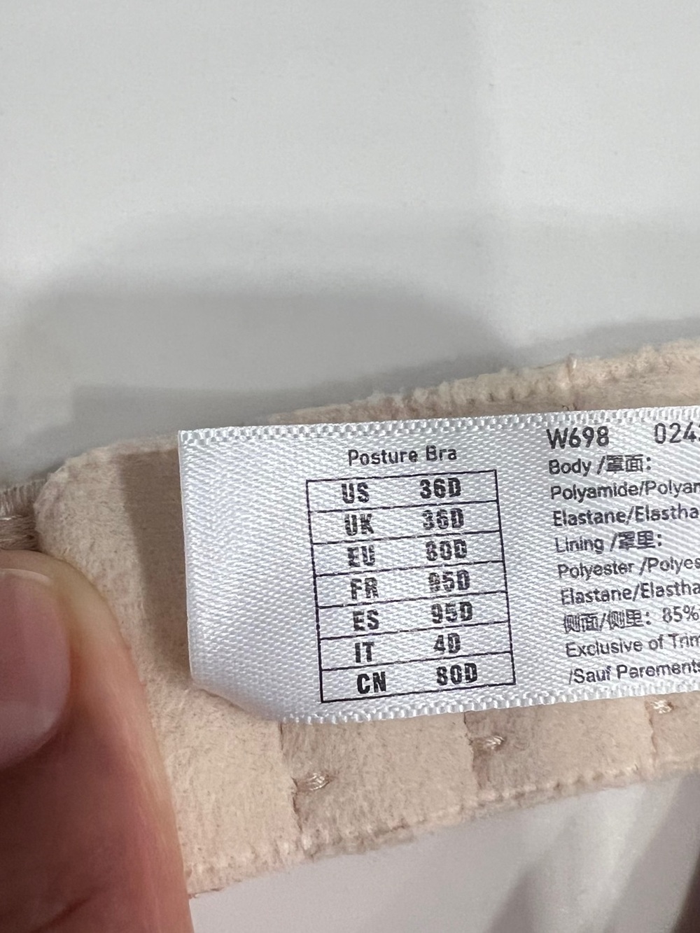 Front-Closure Nude Support Bra with Mesh Insert - Picture 7 of 7